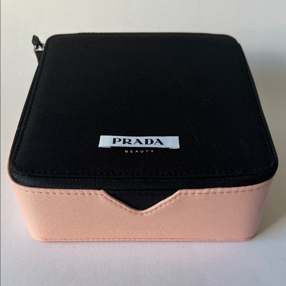 Prada Two-Tone Cosmetic Case — Black & Blush Pink
